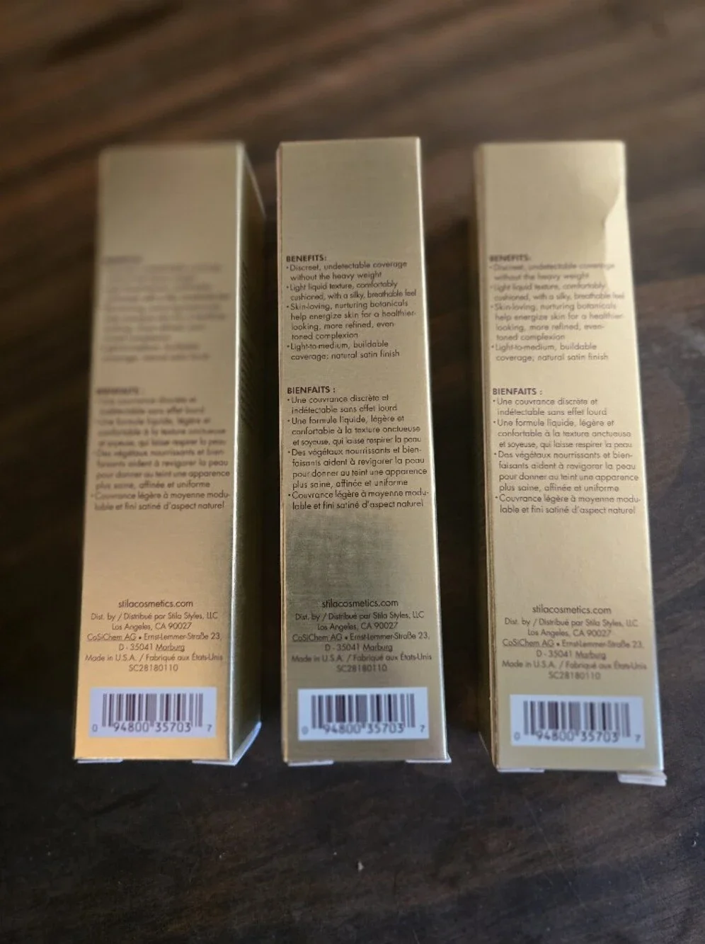 Set Of 3 Stila Hide And Chic Fluid Foundation - Tan 3